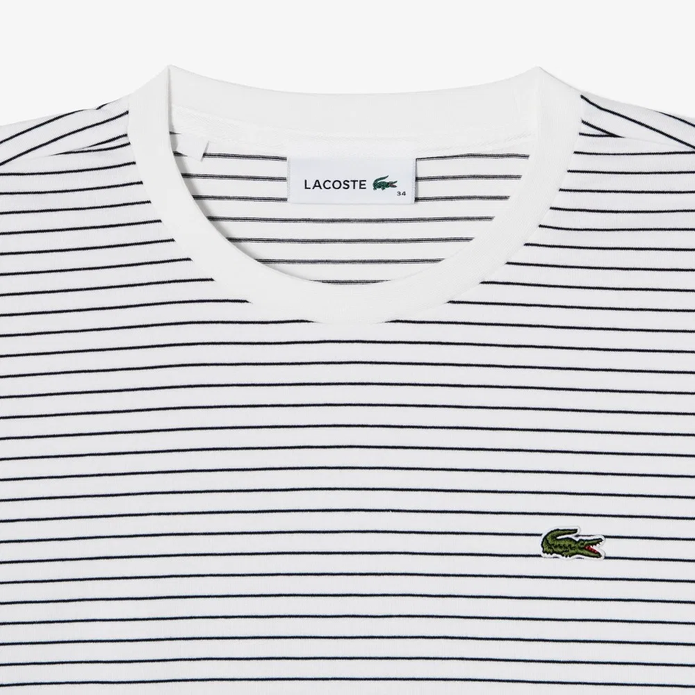Футболка Lacoste с длинным рукавом, полосатая, с бантом, тёмно-синяя — фото 4