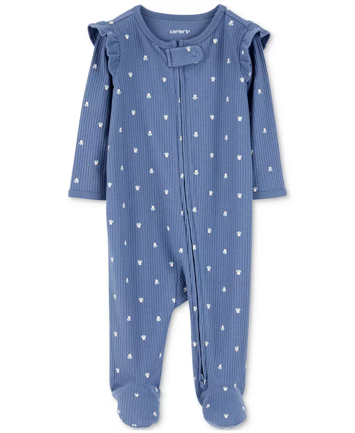 

Пижама для девочек Mini Floral Ribbed Sleep & Play Carter's, синий