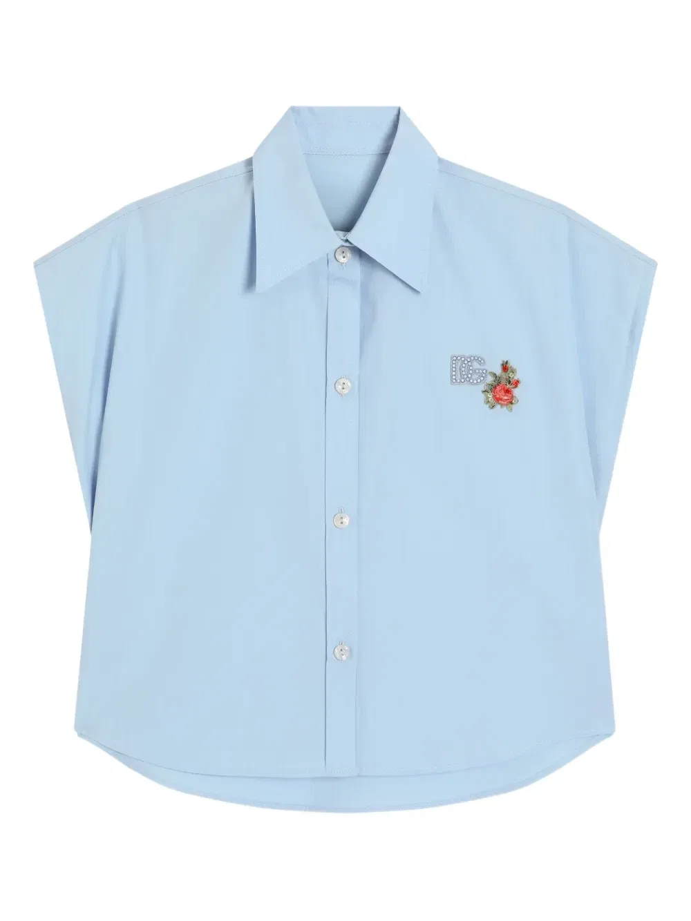 Рубашка с логотипом Dolce & Gabbana Kids, синий