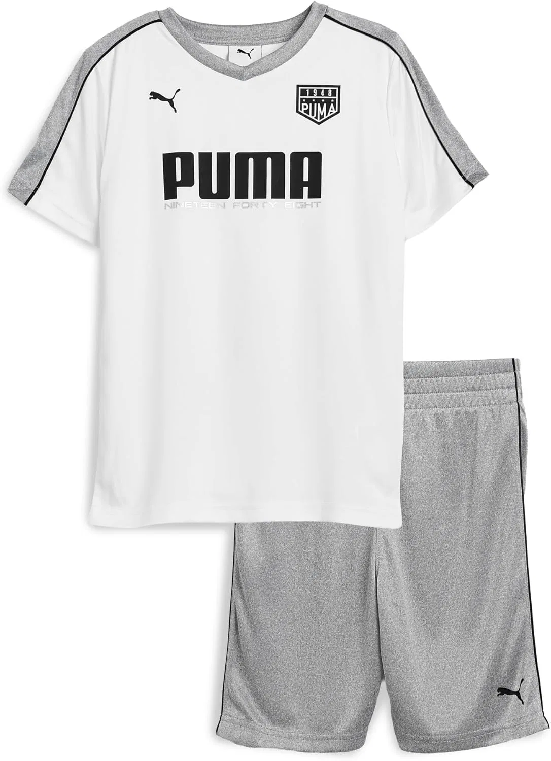 Детский спортивный костюм PUMA с футболкой и шортами, Puma White