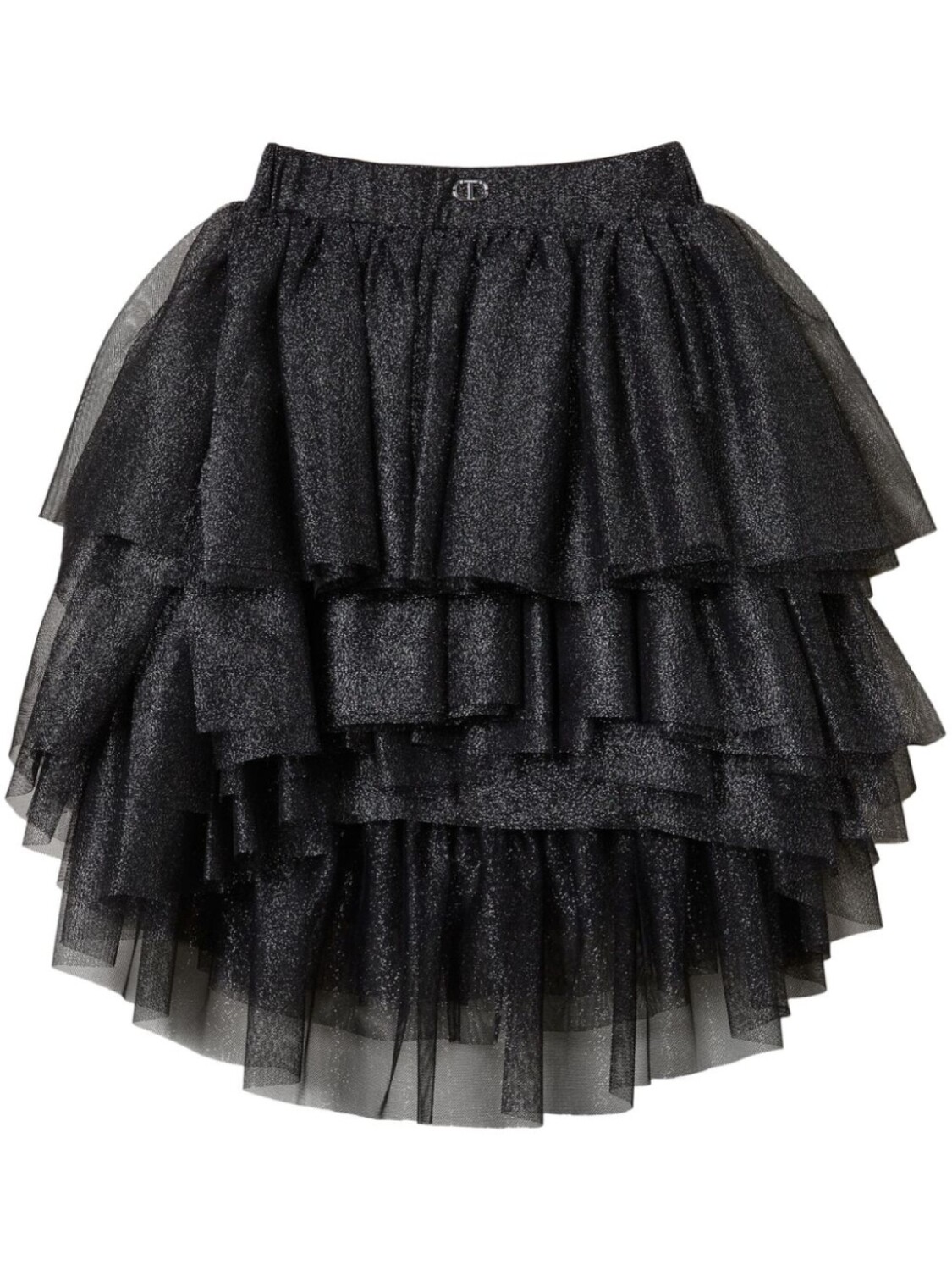 

TWINSET Kids юбка из тюля с люрексом, черный