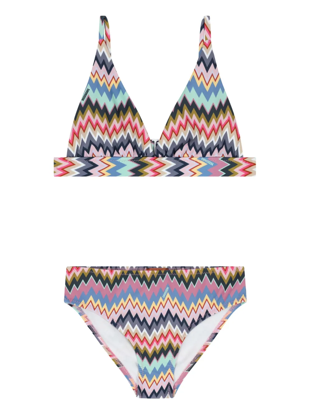

Бикини с узором зигзаг Missoni Kids, мультиколор
