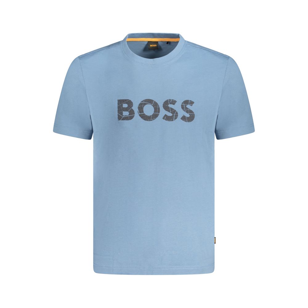 

Футболка из светло-голубого хлопка Hugo Boss