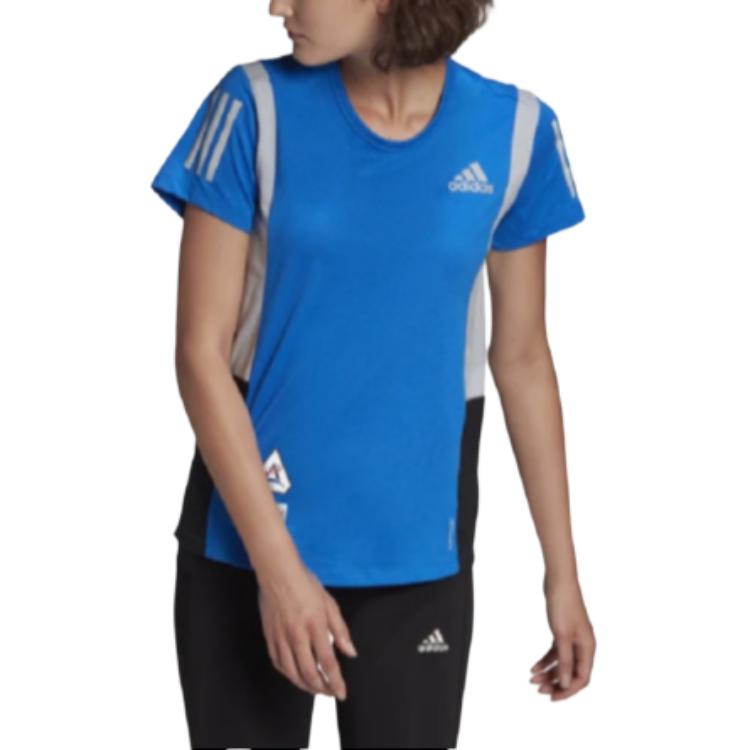 Adidas Футболка AEROREADY для женщин, синяя, из коллекции SOFT NASA Collaboration — фото 4