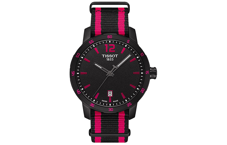 

TISSOT Часы Men's Time Jog Collection Watch, Black Dial Red Strap