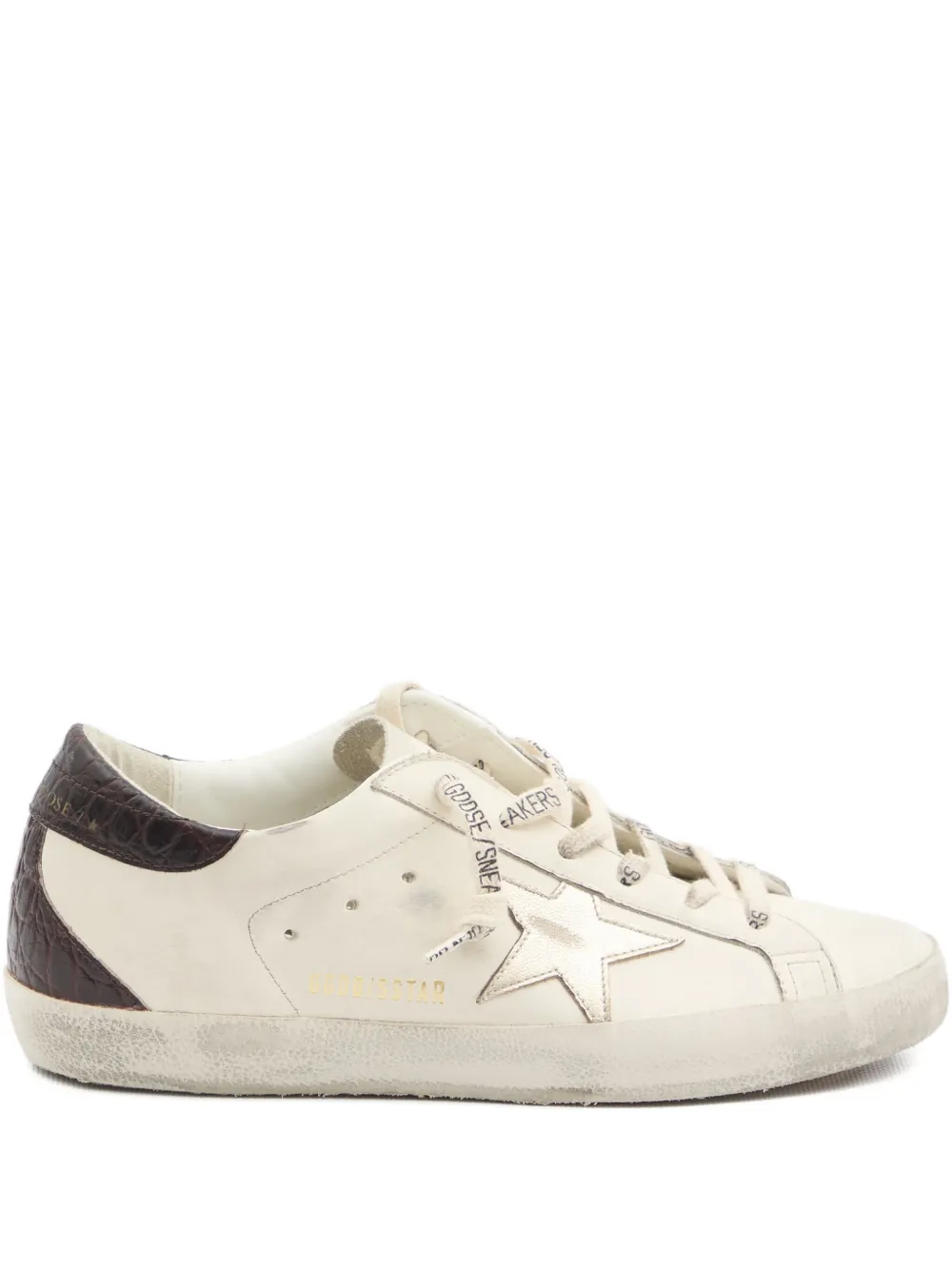 Кроссовки Super-Star с эффектом крокодила GOLDEN GOOSE, нейтральный