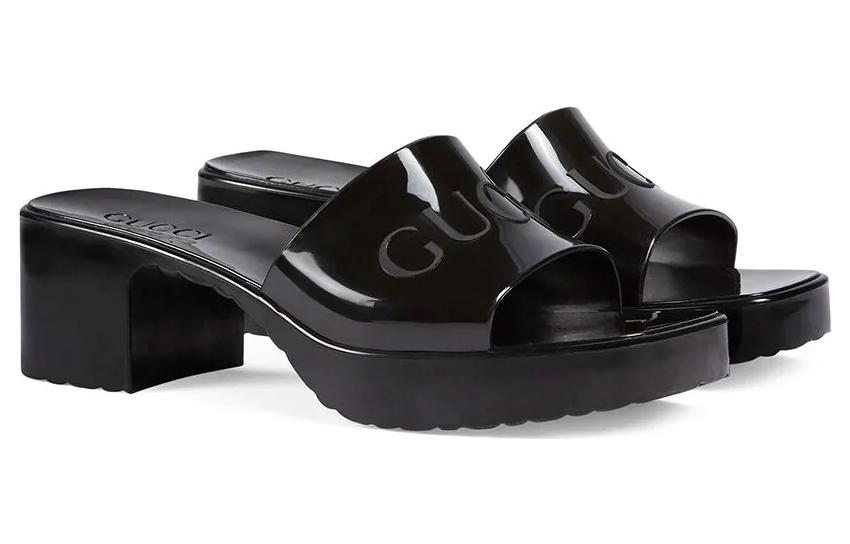 Сандалии (WMNS) Gucci Rubber Slide Shoe Black 624730-J8700-1000 — фото 3