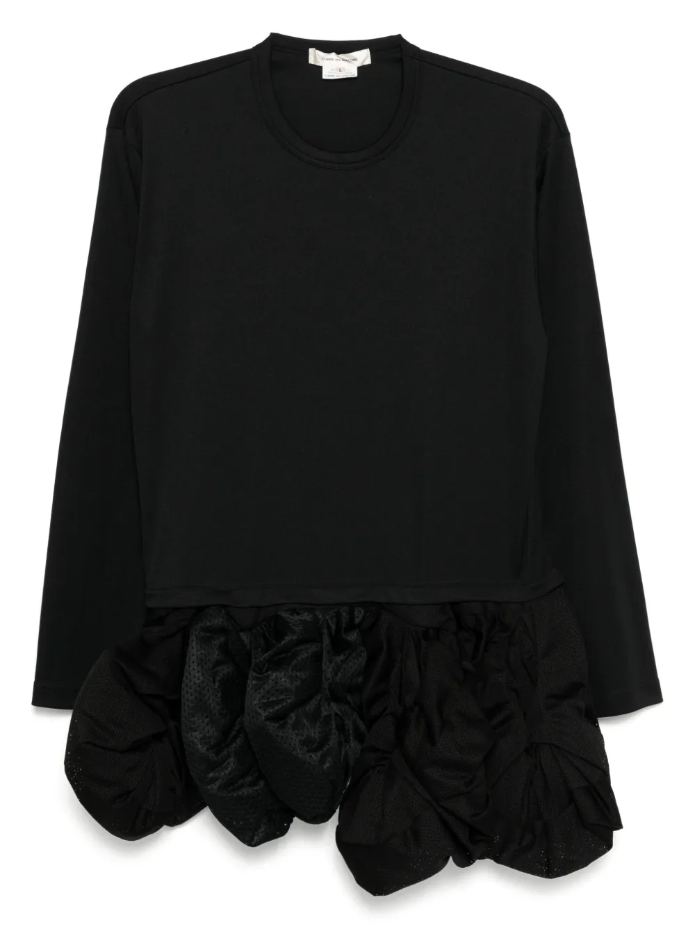 

Платье с длинными рукавами и оборками COMME DES GARCONS, черный