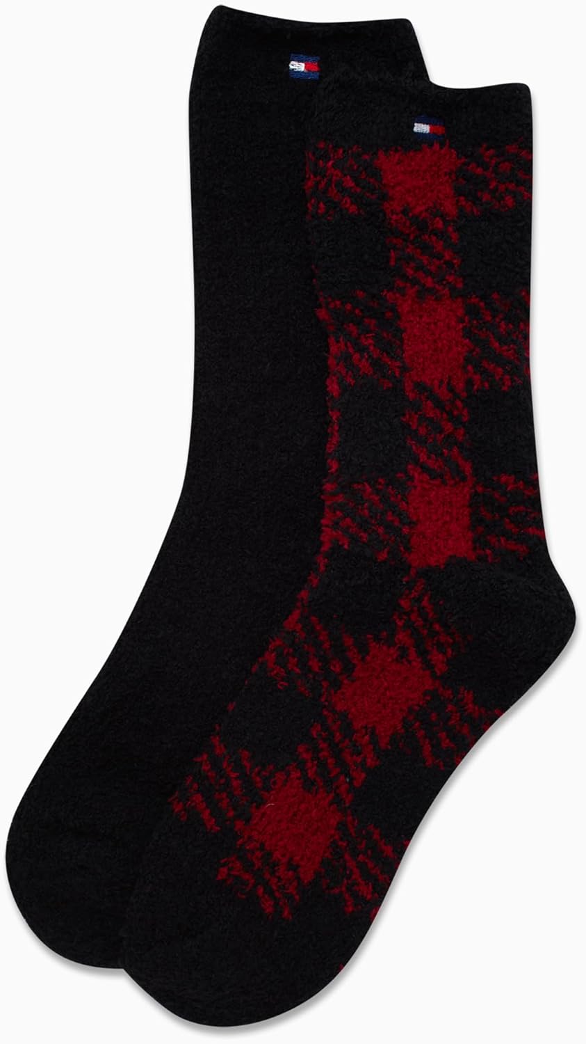 Женские носки Tommy Hilfiger - пушистые носки с круглым вырезом (2 пары), Red Check — фото 4