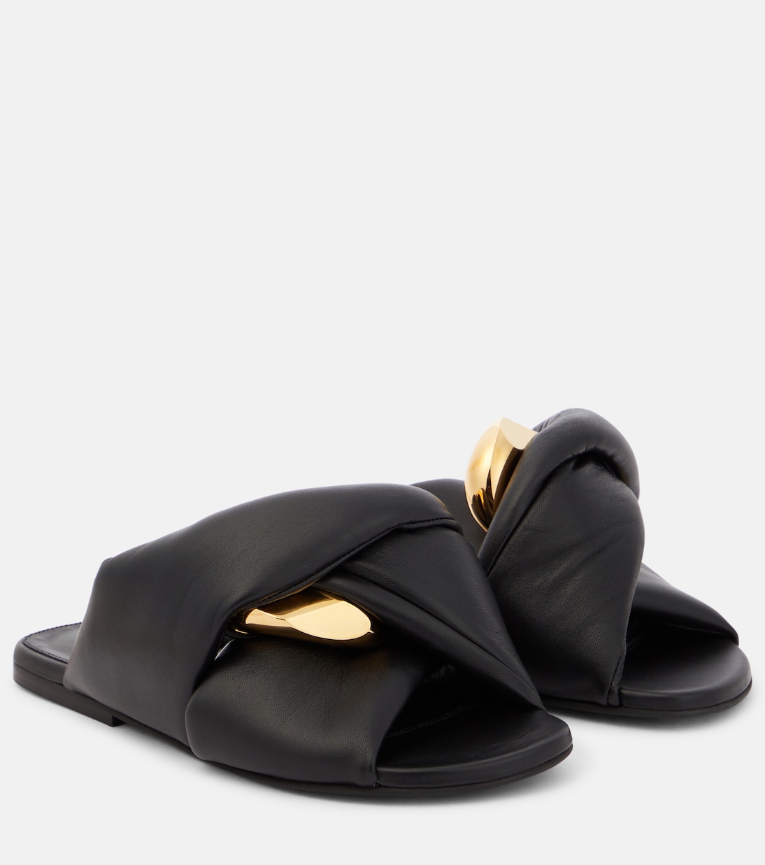 Сандалии из кожи Chain Twist JW Anderson, черный