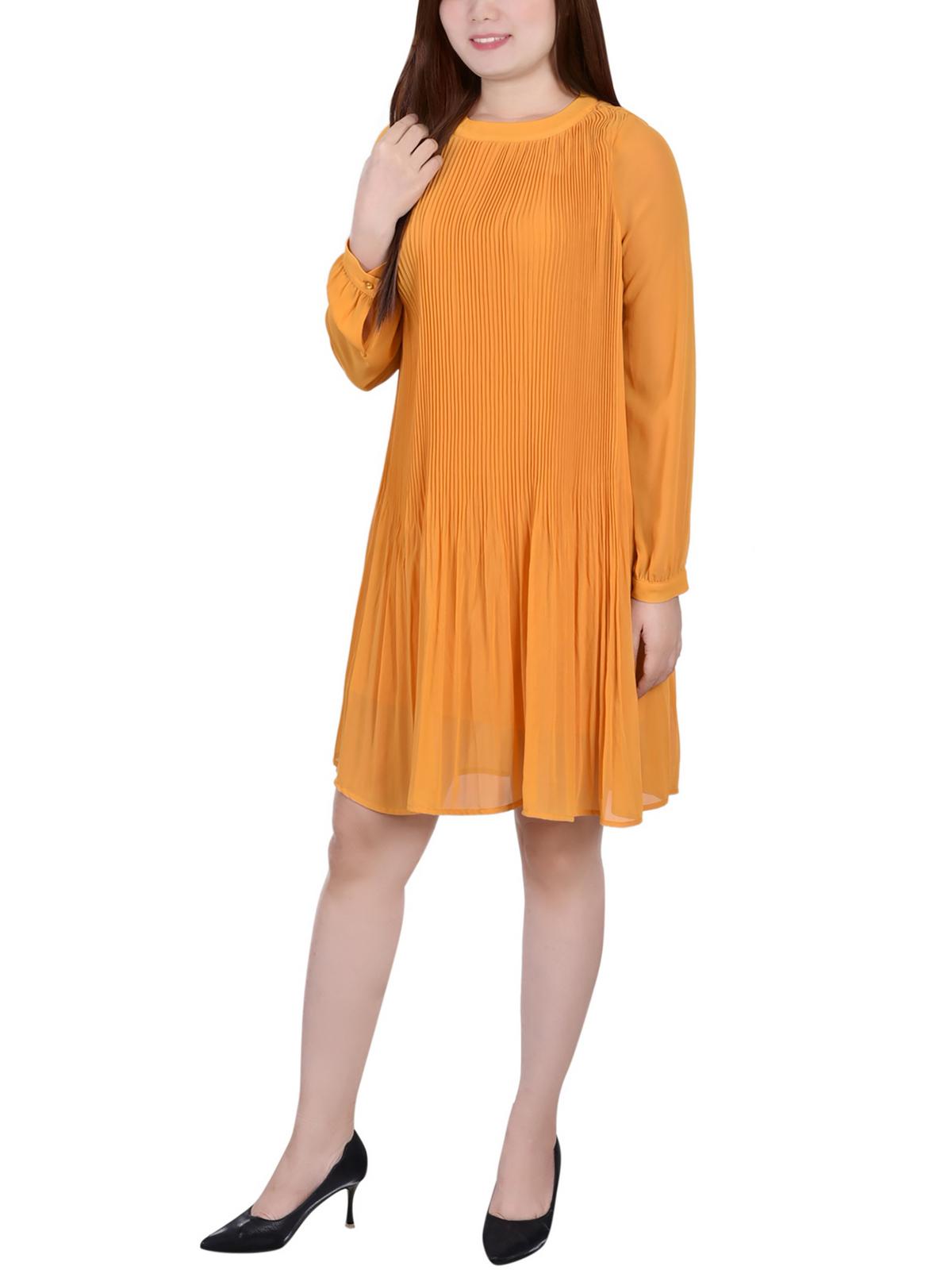 

Женское мини-платье-футляр с плиссировкой Petites NY Collection, цвет mustard