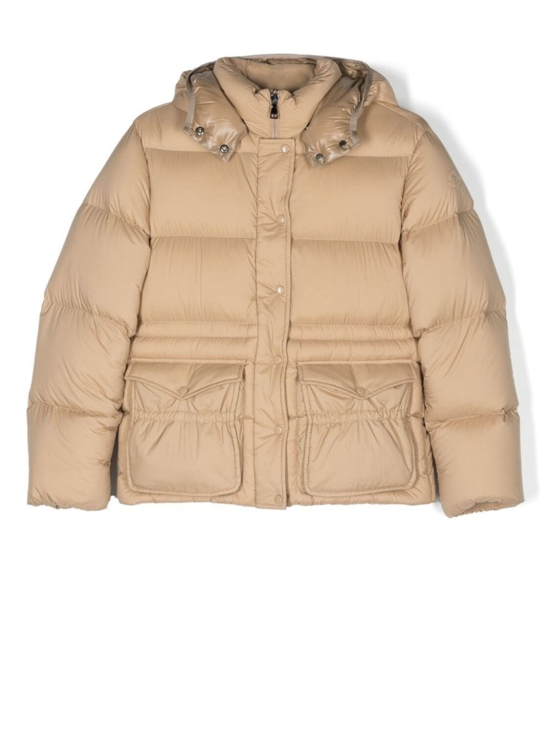 

Moncler Enfant пуховик с капюшоном, нейтральный цвет