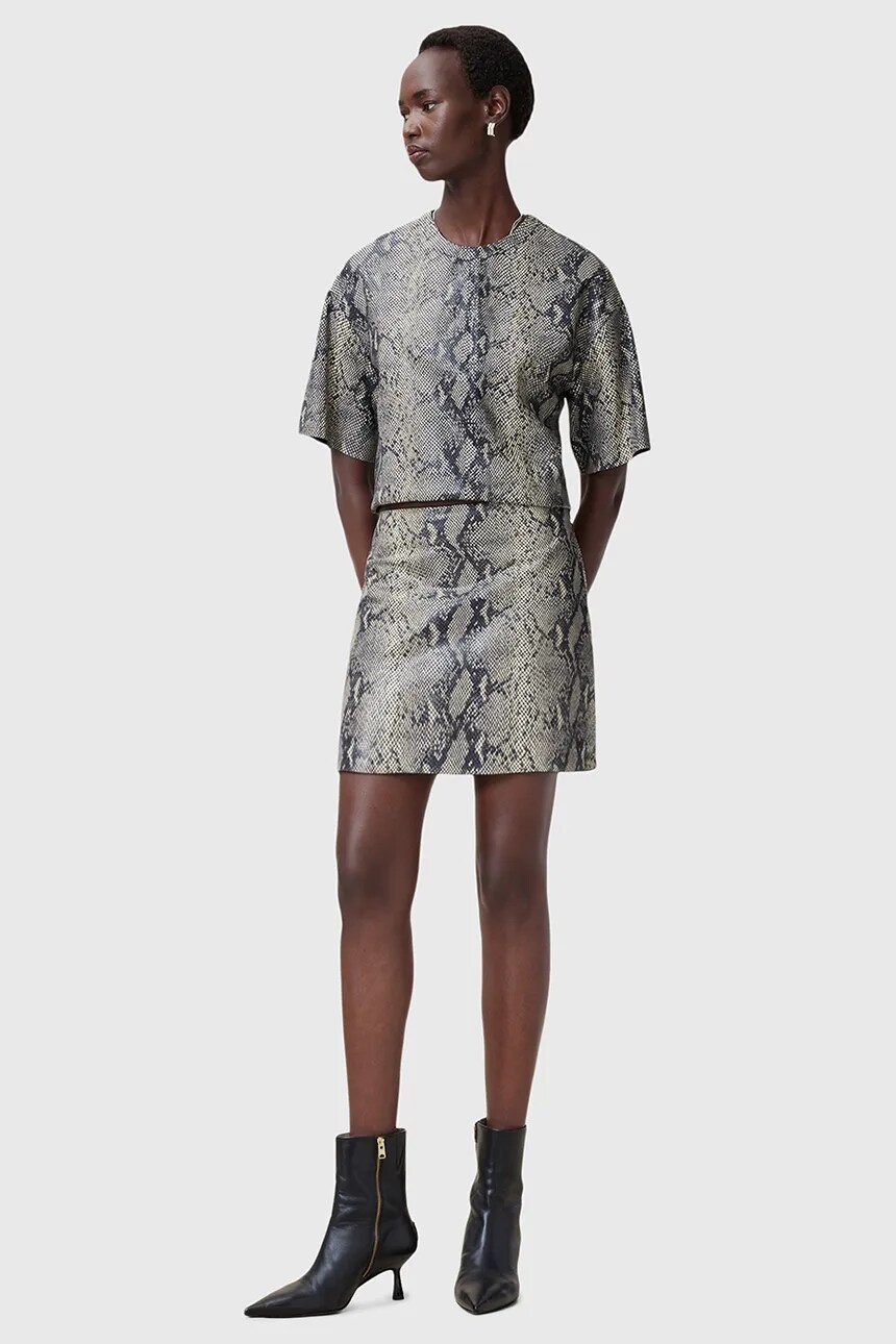 

Кожаная юбка AllSaints RENAI, мультиколор