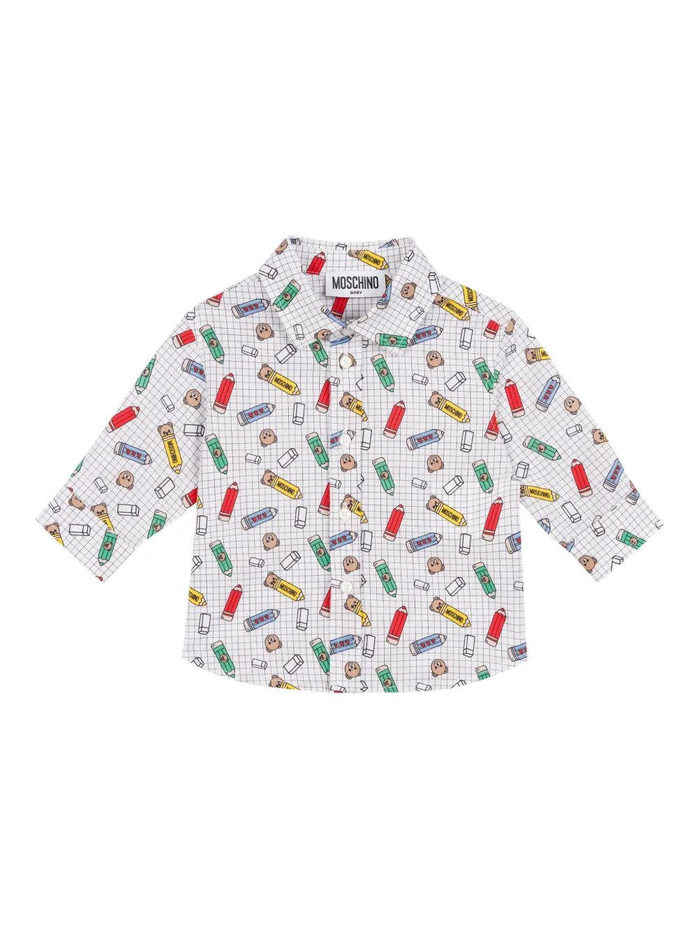 

Рубашка с принтом Moschino Kids, серый