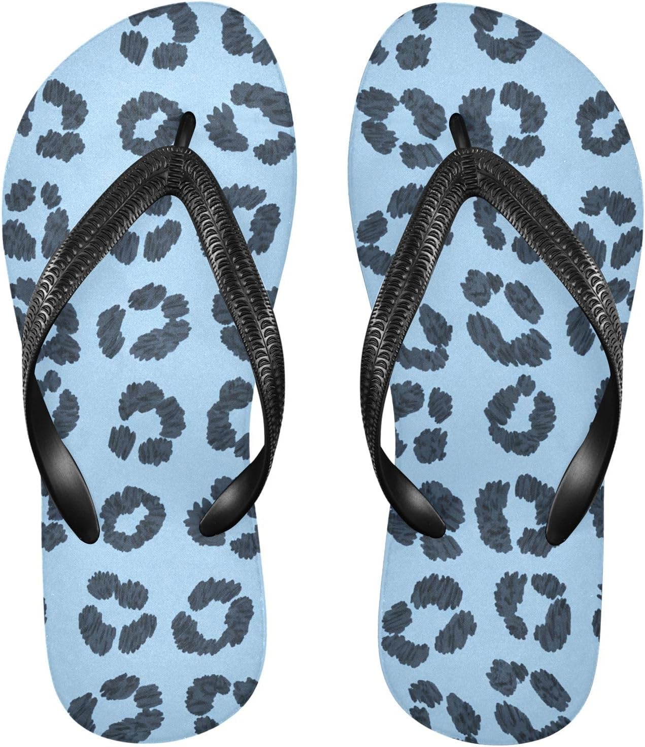 

Пляжные летние повседневные сандалии Leopard Blue для женщин и мужчин, шлепанцы для душа 20861796 Kfbe