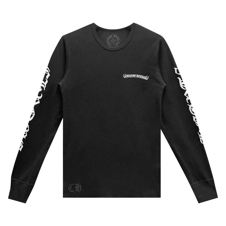 

Футболка Chrome Hearts Scroll Logo Long-Sleeve Thermal T-Shirt, Black