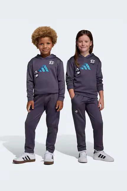 Костюм спортивный детский с принтом Minecraft Adidas, серый