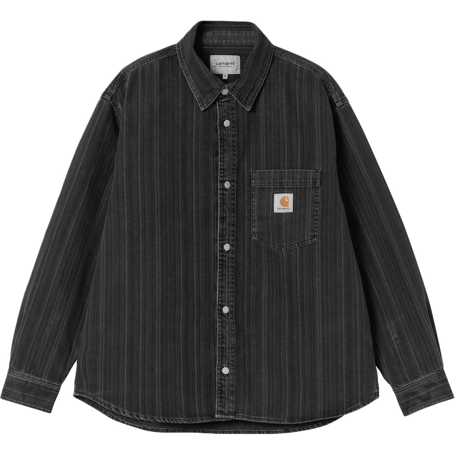 

Рубашка из хлопка с полосатым карманом Carhartt WIP, черный