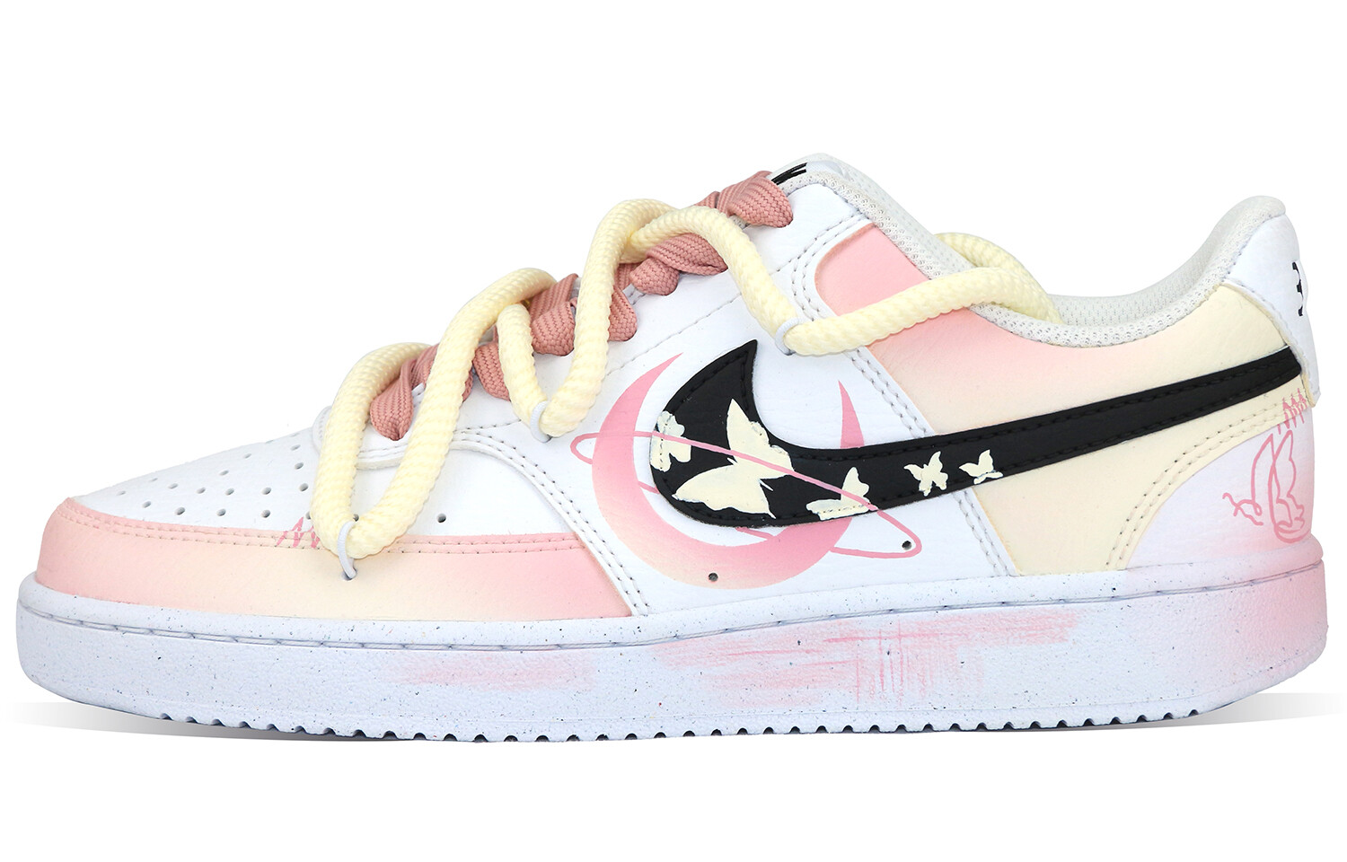 

Кроссовки Nike Court Vision 1 Skateboarding Shoes Women's Low-top Beige/pink, розовый