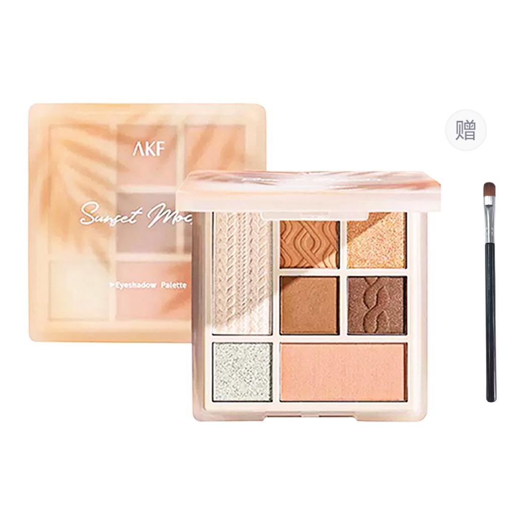 

Палитра теней для век 7 цветов, легко растушевывается, велюровый шиммер, естественные, устойчивые к размазыванию, не переходят на кожу, 9 г, кисть в подарок AKF