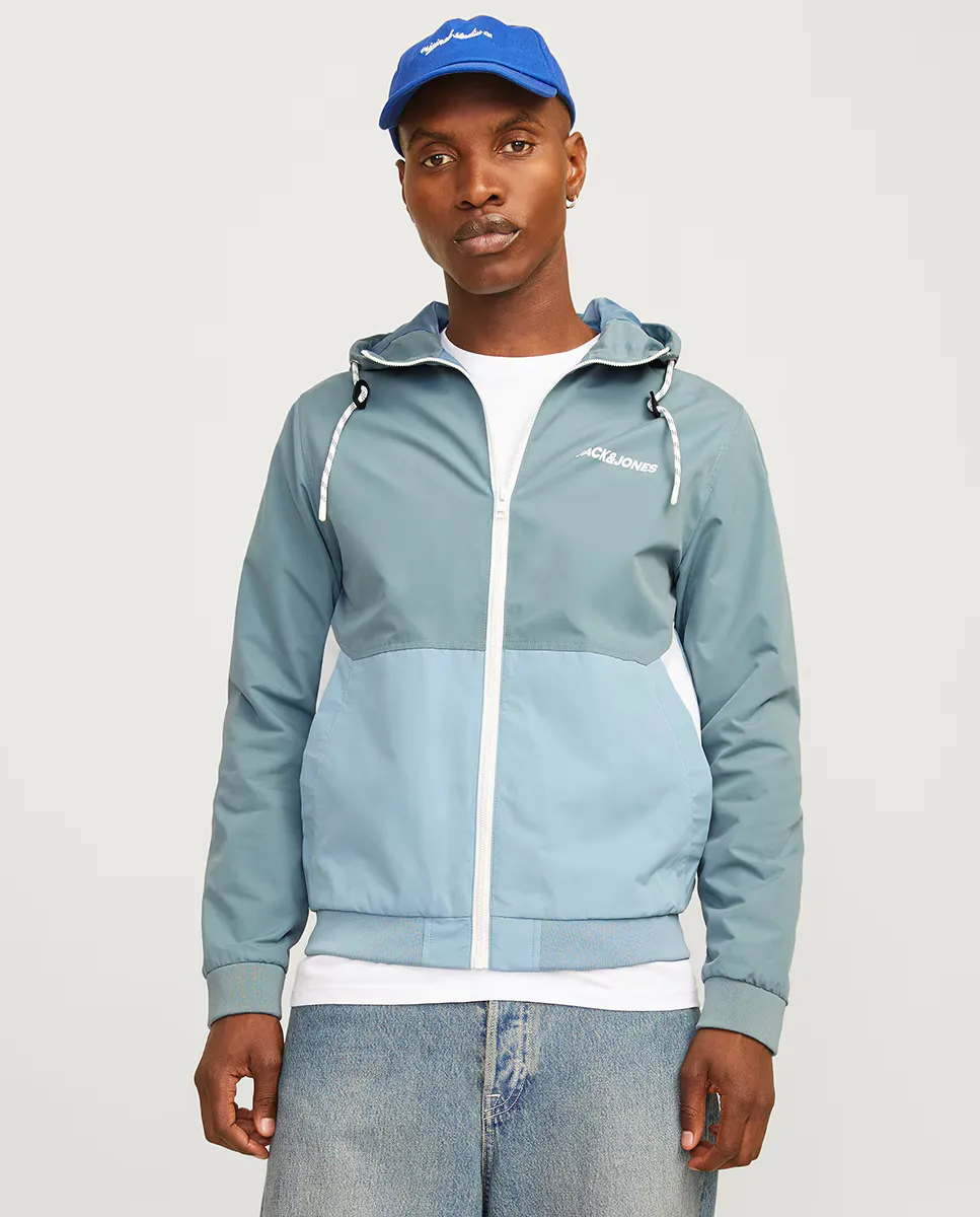 

Мужская легкая куртка с капюшоном на молнии Jack & Jones, цвет Verde Agua