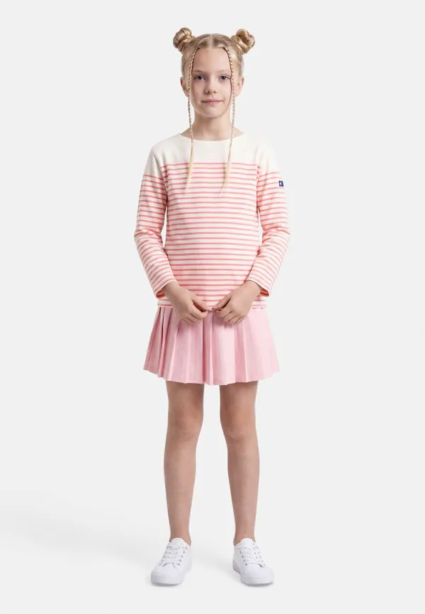 Топ с длинными рукавами "мариньер" Petit Bateau, Marshmallow/Flamand