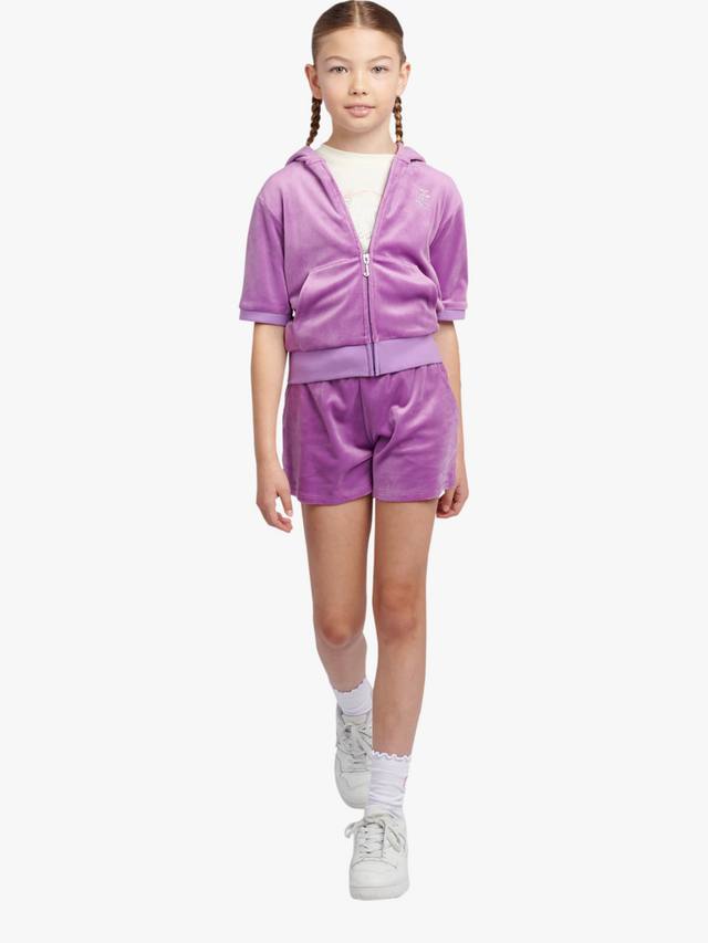 Детская велюровая толстовка на молнии Juicy Couture, Dewberry — фото 2