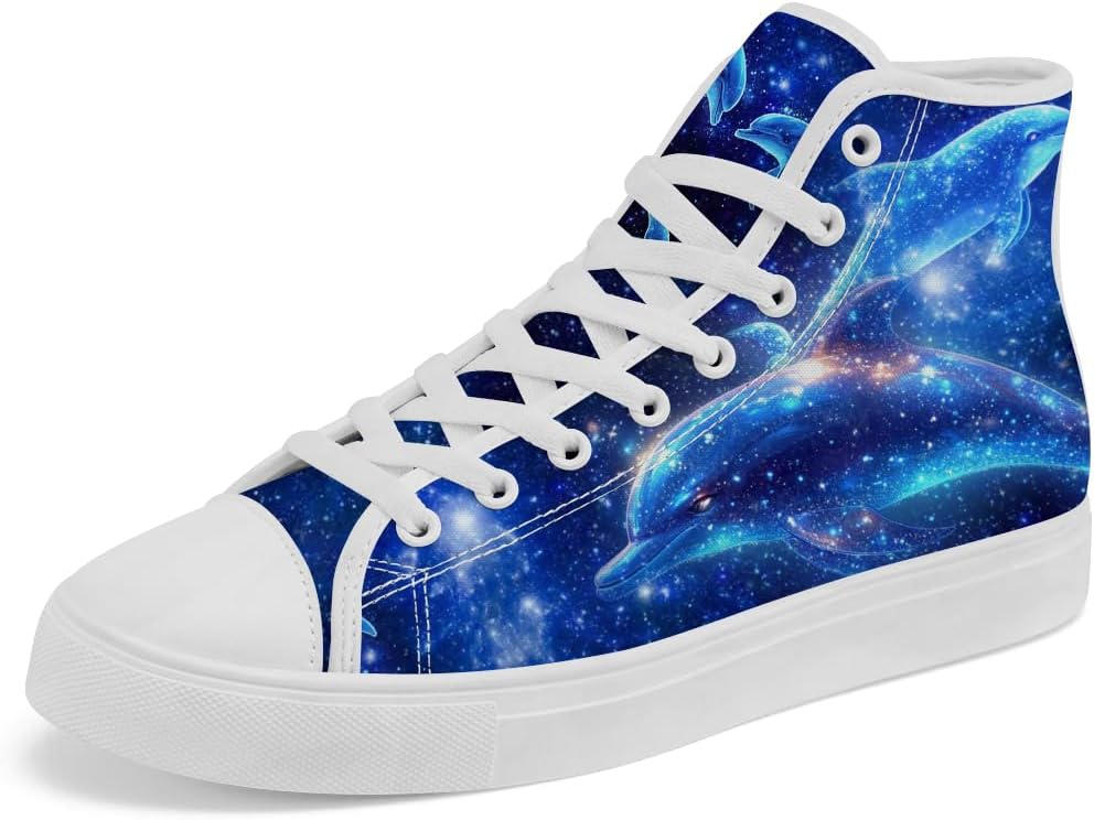 

Кеды Dolphin на высокой подошве из канваса, высокие кроссовки, обувь на шнуровке для мужчин и женщин Chebing, синий