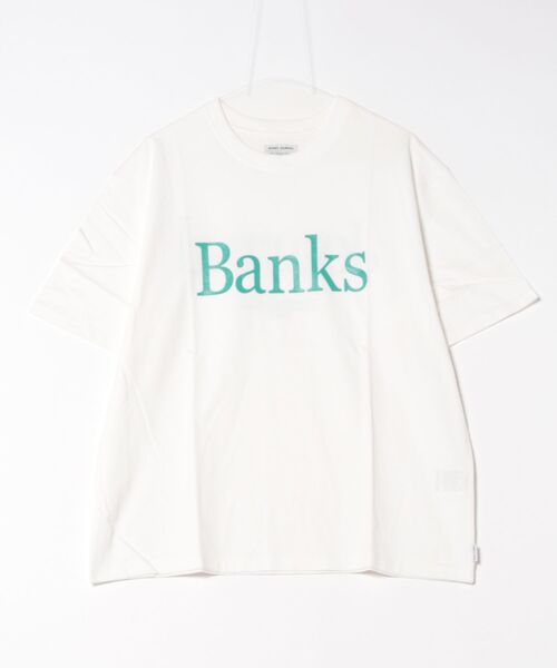 

BANKS Футболка с коротким рукавом, принтом логотипа, Banns Journal, кремовый