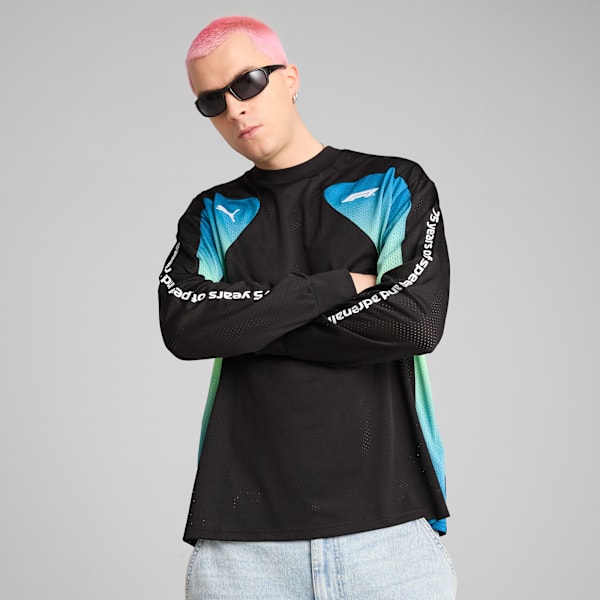 

Мужская футболка свободного кроя с длинным рукавом Formula 1 75 Years Puma, черный