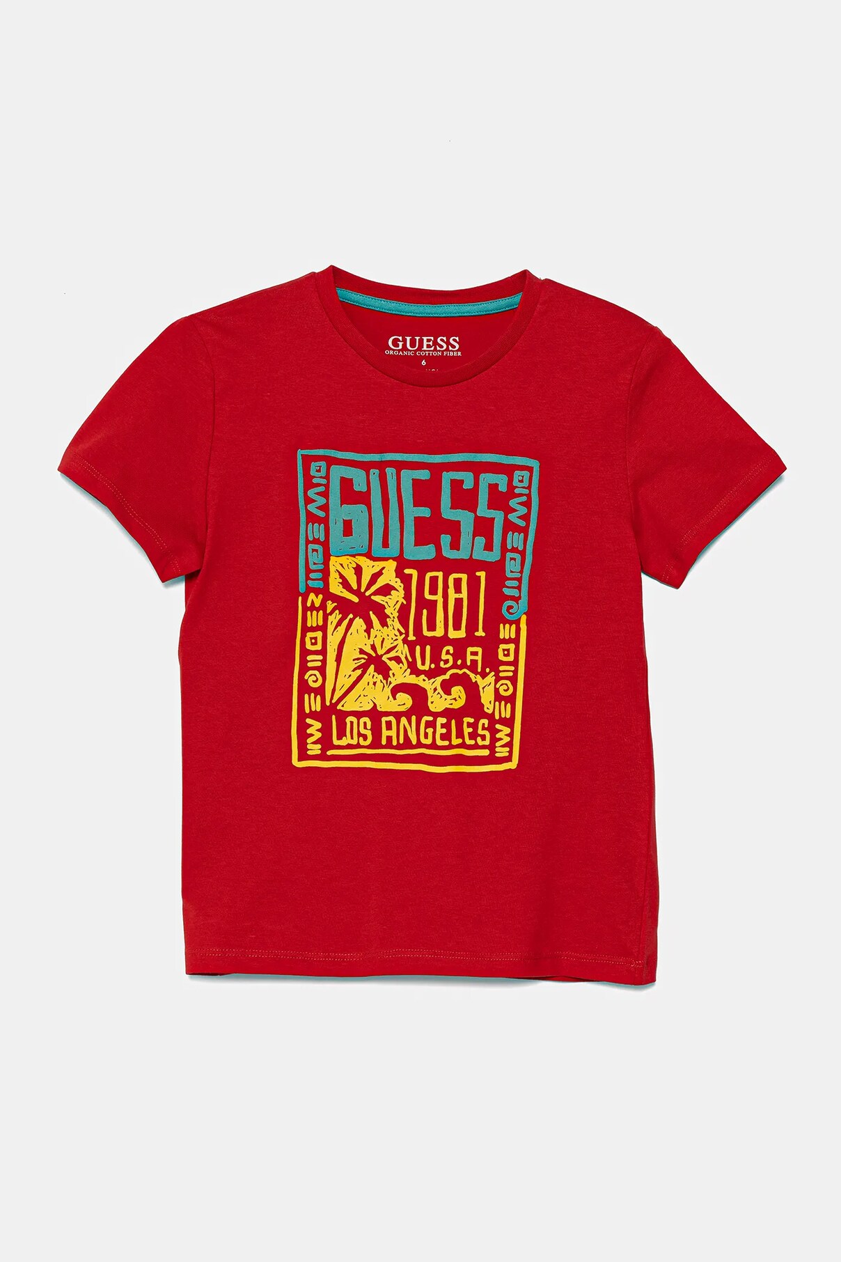 

Футболка из хлопка для детей Guess, красный