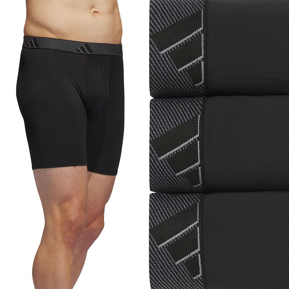

Мужские трусы-боксеры из микрофибры adidas (3 пары) Adidas, цвет Black Onix Gray