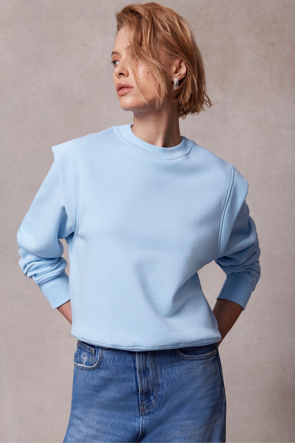 

Хлопковая толстовка Mint Velvet, синий