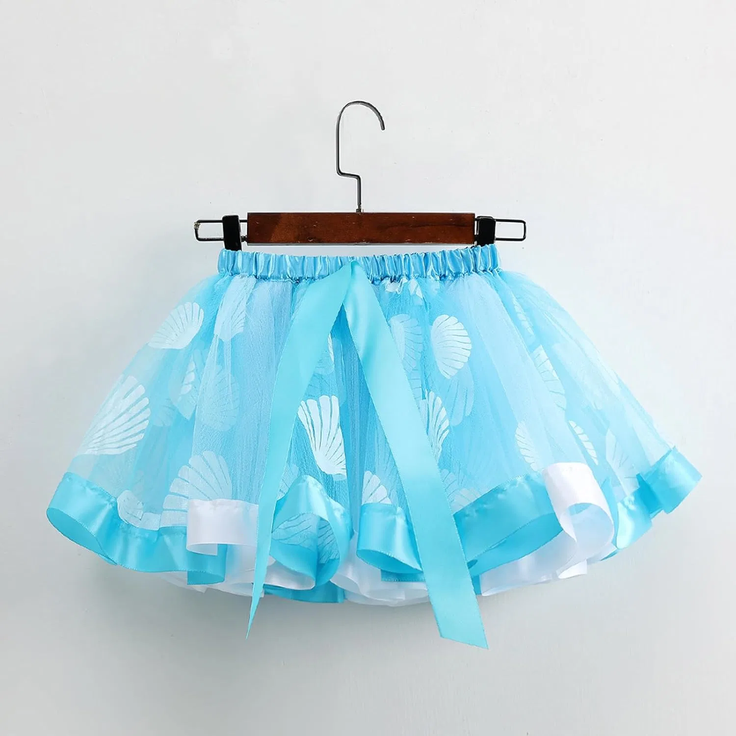 Юбка-пачка для девочек, с оборками, бантом, Light Blue — фото 4