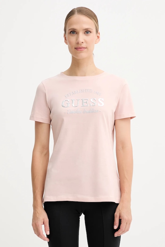 

Хлопковая футболка NINA Guess, оранжевый