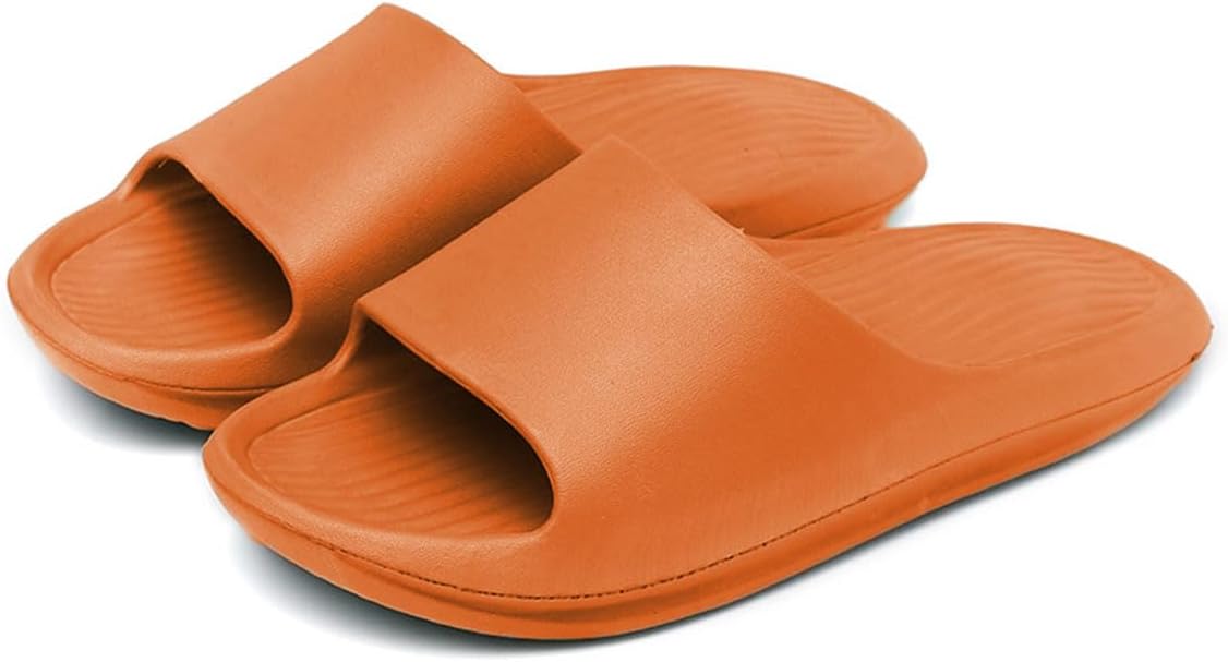 

Домашние тапочки для женщин и мужчин, тапочки для ванной, противоскользящие домашние туфли, шлепанцы для душа, тапочки для бассейна и пляжа Auxdiq, оранжевый