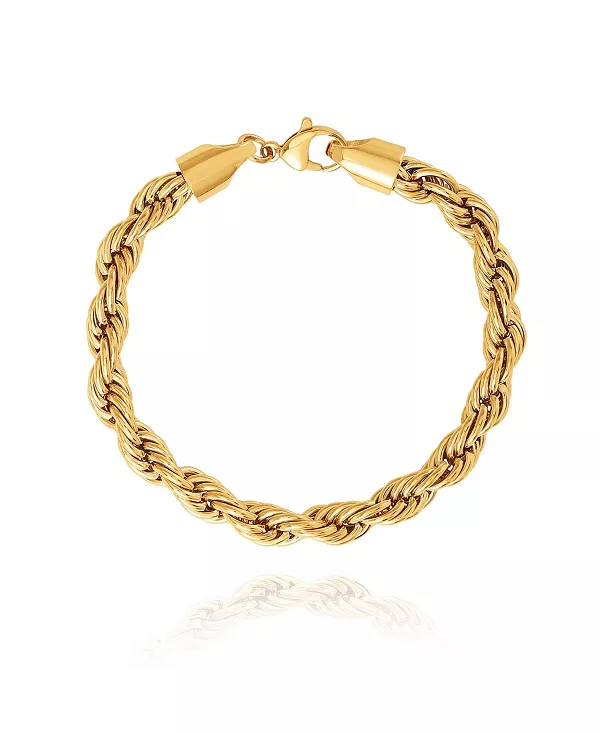 

Мужской браслет-цепочка золотистого тона с веревкой - цепочка 9 дюймов Lucky Brand, gold