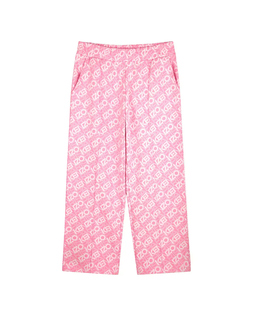 

Спортивные брюки для девочек с логотипом в виде монограммы Kenzo Kids, цвет Rosa