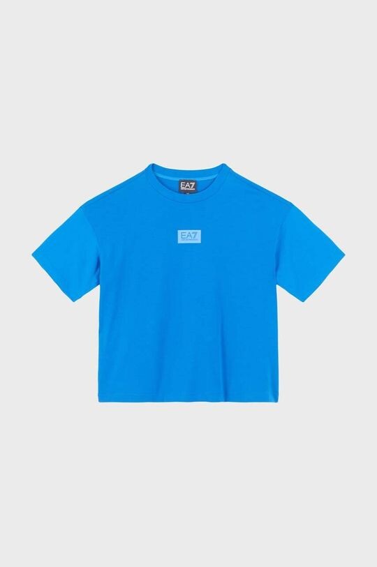 

Детская хлопковая футболка EA7 Emporio Armani, синий