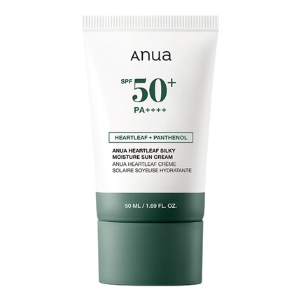 

Heartleaf Silky Moisture Мягкий солнцезащитный крем Spf50+ Pa++++ 50 мл Anua