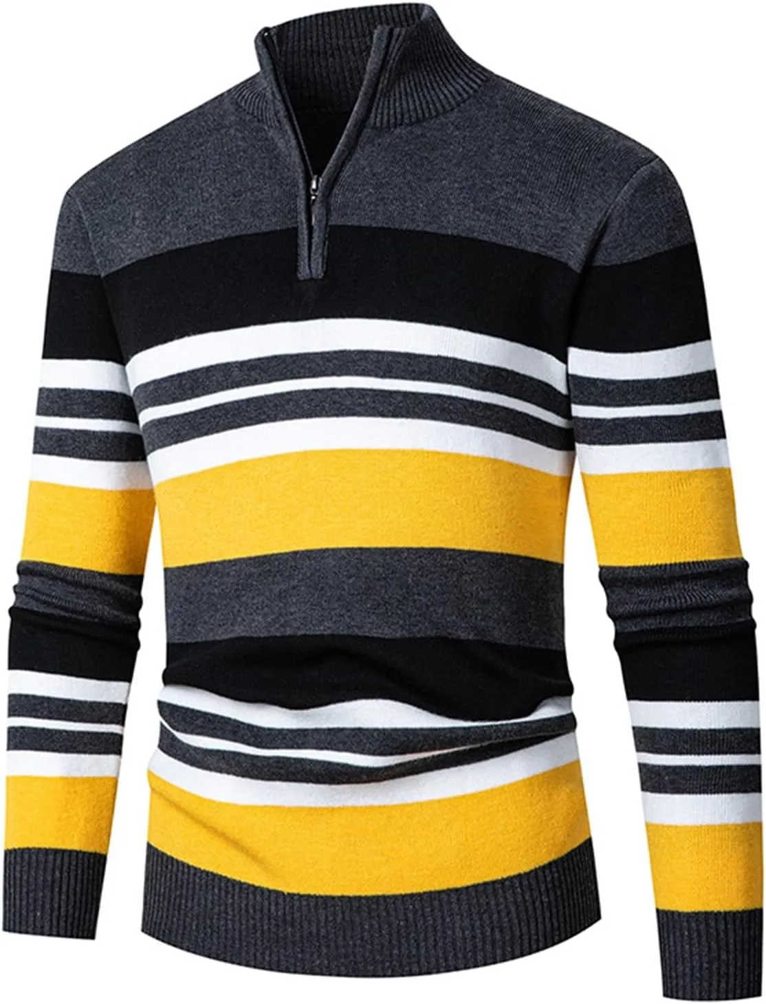 

Свитер для мужчин с воротником-стойкой и молнией на четверть