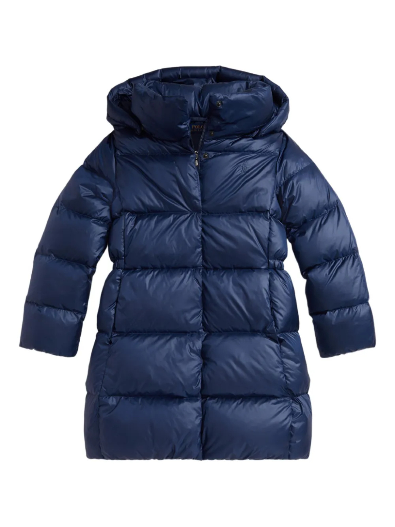 

POLO RALPH LAUREN KIDS длинное пуховое пальто с капюшоном, синий
