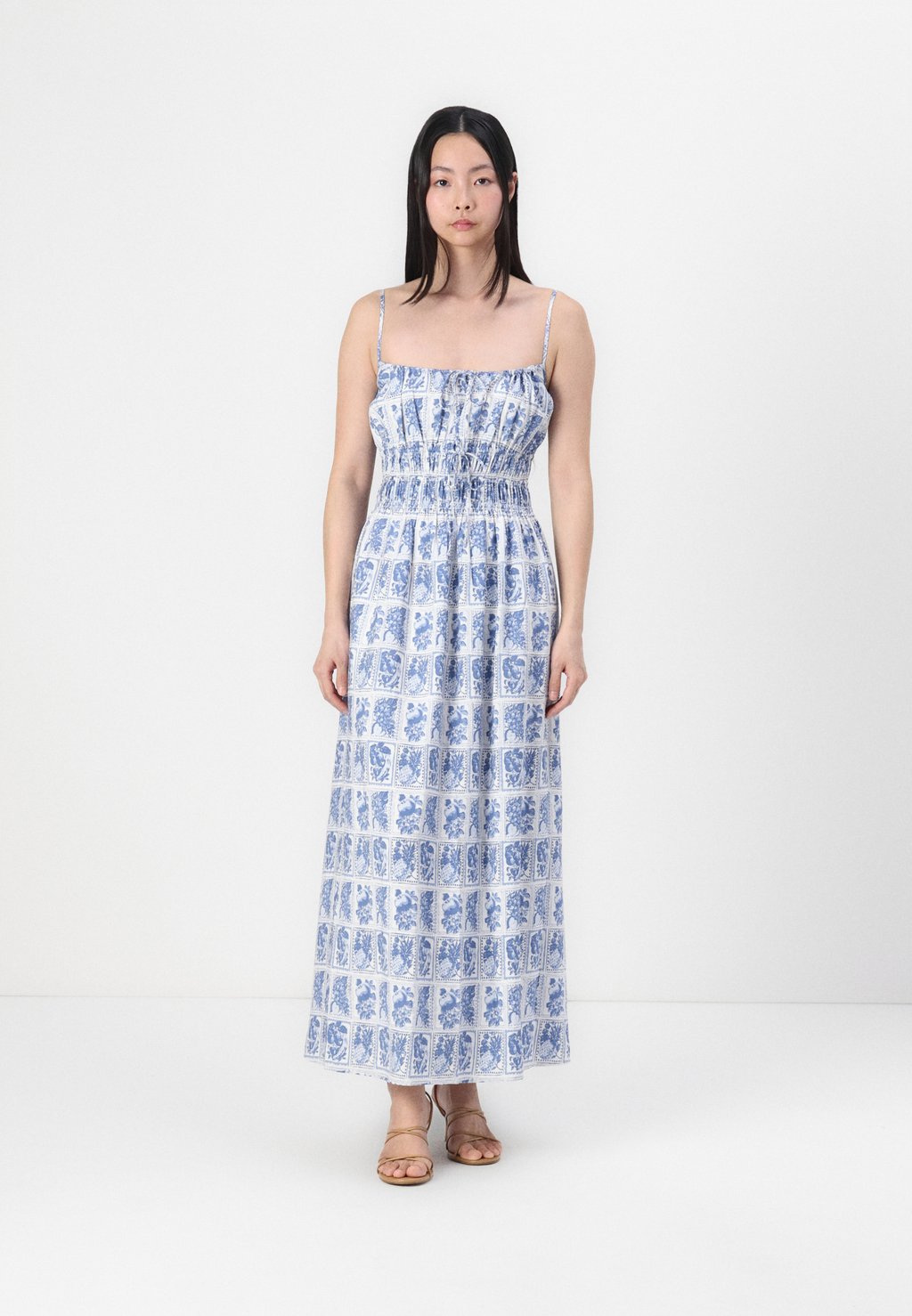 

Повседневное платье TIE FRONT MAXI Abercrombie & Fitch, мультиколор