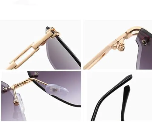 

Большие солнцезащитные очки 2027 года для женщин, модные женские солнцезащитные очки без оправы, серые, для вождения, защита от УФ-излучения UV400 MTZJH, Grey