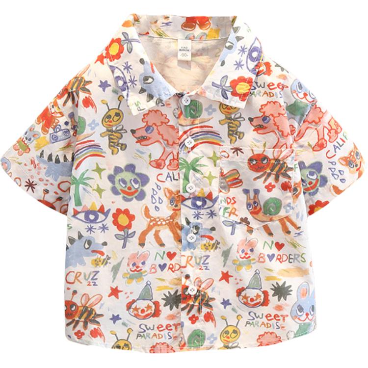 

Детская повседневная рубашка с лацканом PROTECTCAMEL, мультиколор