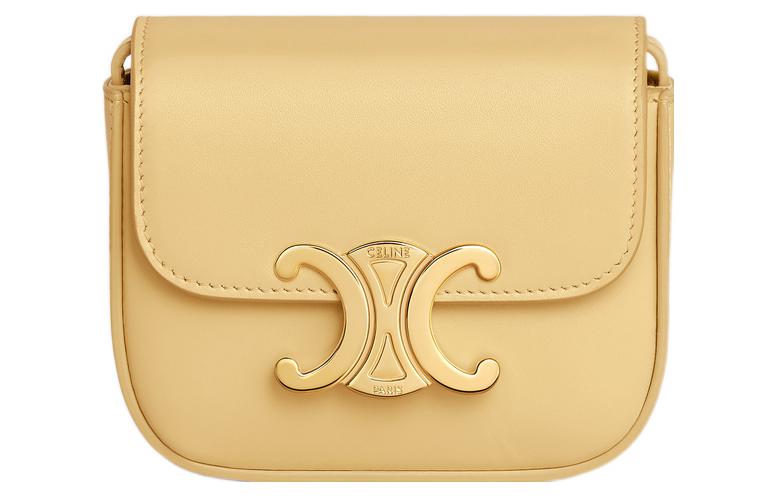 

CELINE Триумф Желтая миниатюрная кожаная сумка через плечо