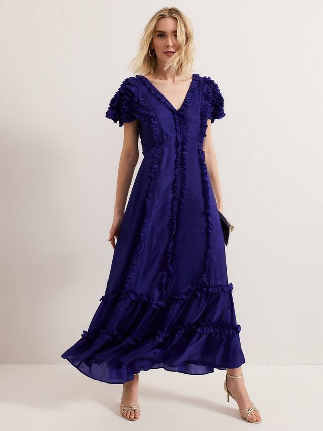 

Коллекция 8 платье макси с рюшами от мэри кейт Phase Eight, цвет Mid Purple