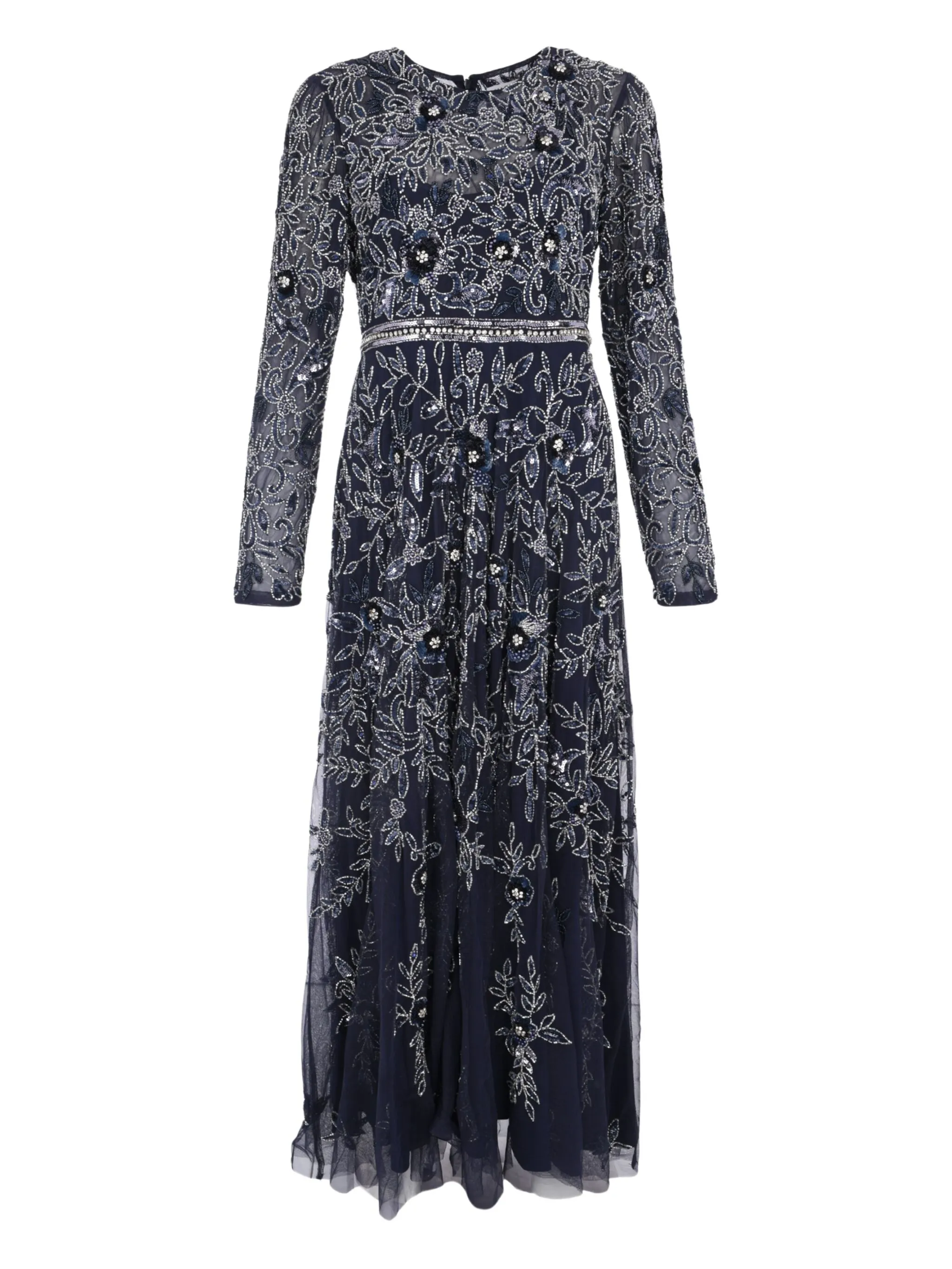 

Платье макси с цветочным декором Mac Duggal, синий