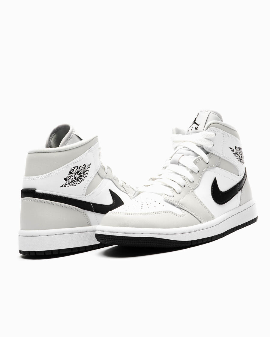 Кроссовки Nike Air Jordan 1 Mid White Light Smoke Gray для женщин — фото 4