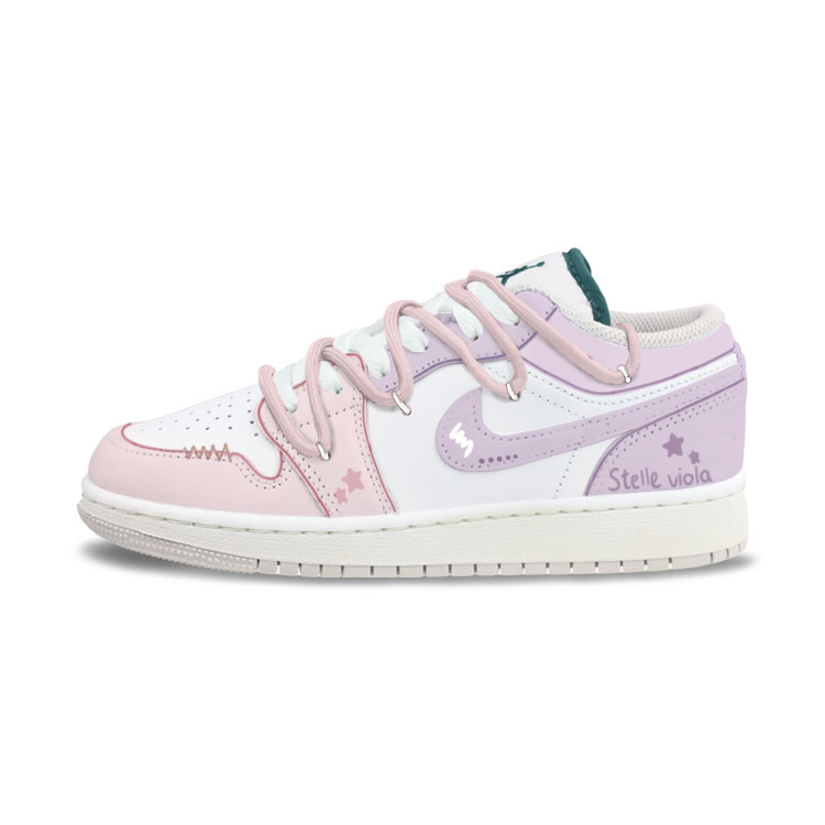 

Jordan Air 1 Purple Star Leather Slip Resistant Abrasion Resistant низкие детские баскетбольные кроссовки Purple